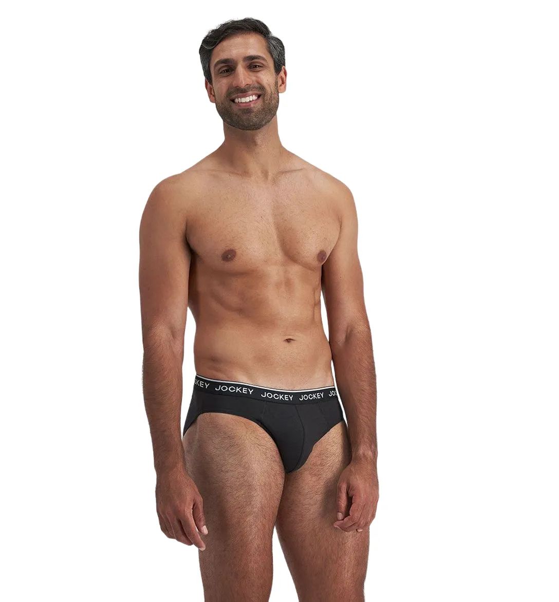 12 X Jockey Elastic Cotton Brief Underwear Black / Grey Undies