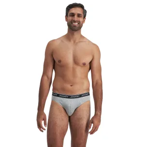 12 X Jockey Elastic Cotton Brief Underwear Black / Grey Undies