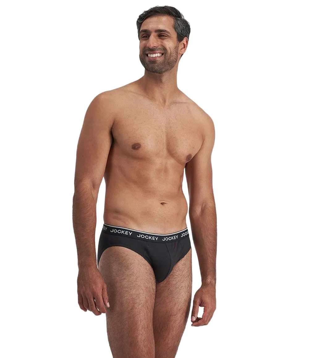 20 X Jockey Elastic Cotton Brief Underwear Black / Grey Undies