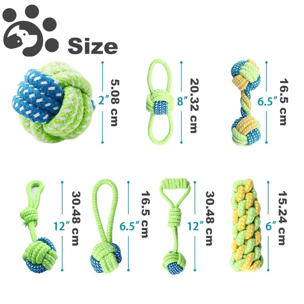 7 Pack Pet Dog Toys Ball Toothbrush Interactive  Chew Toy Accessories