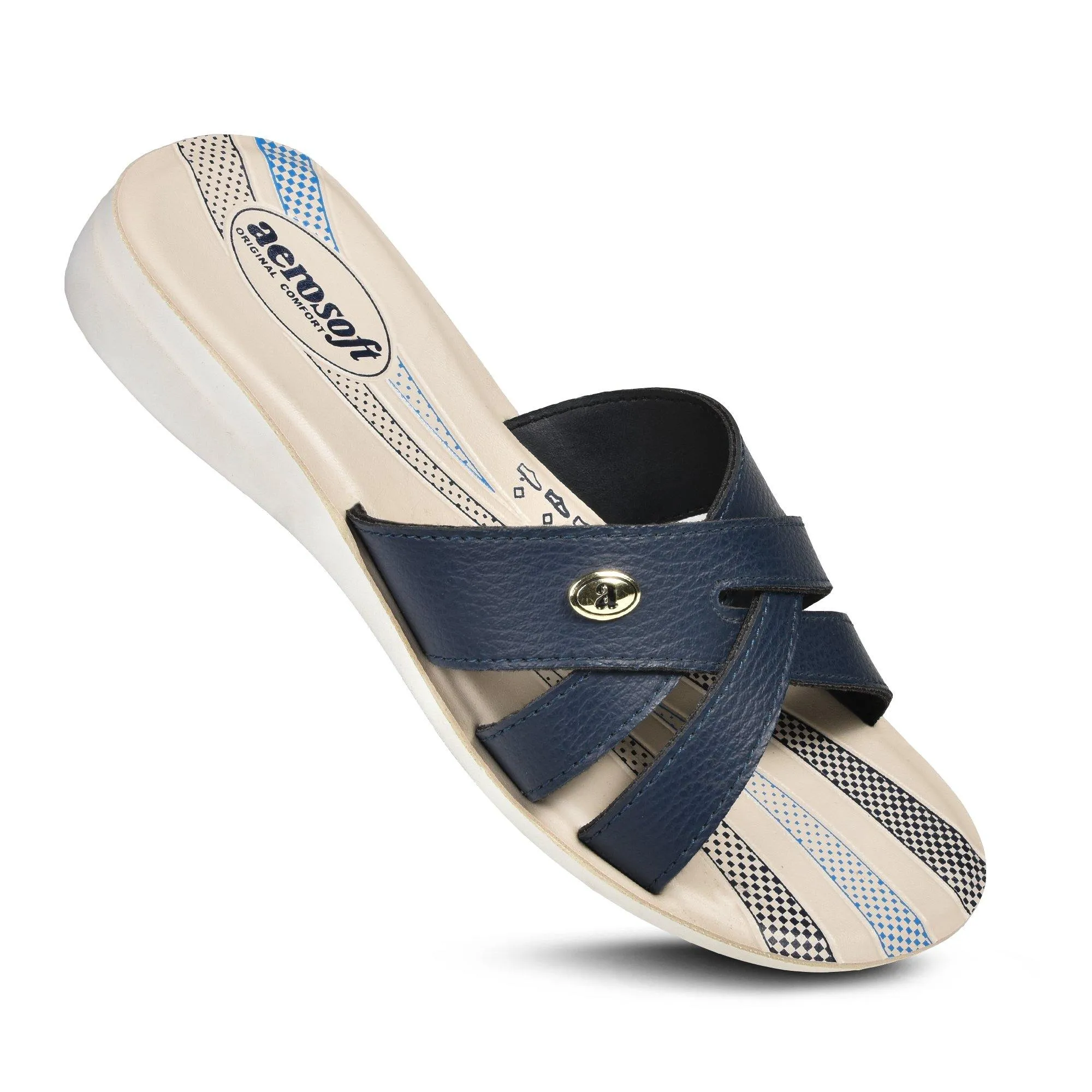 Aerosoft - Gladiator C2011 Comfortable Strappy Slide Sandals For Women