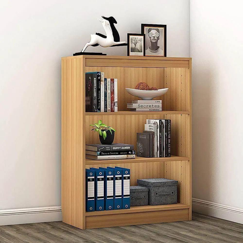 Alpha Fashionable Book stand, 4 tier, 42" high, Trendy And Affordable Misty Oak Finish