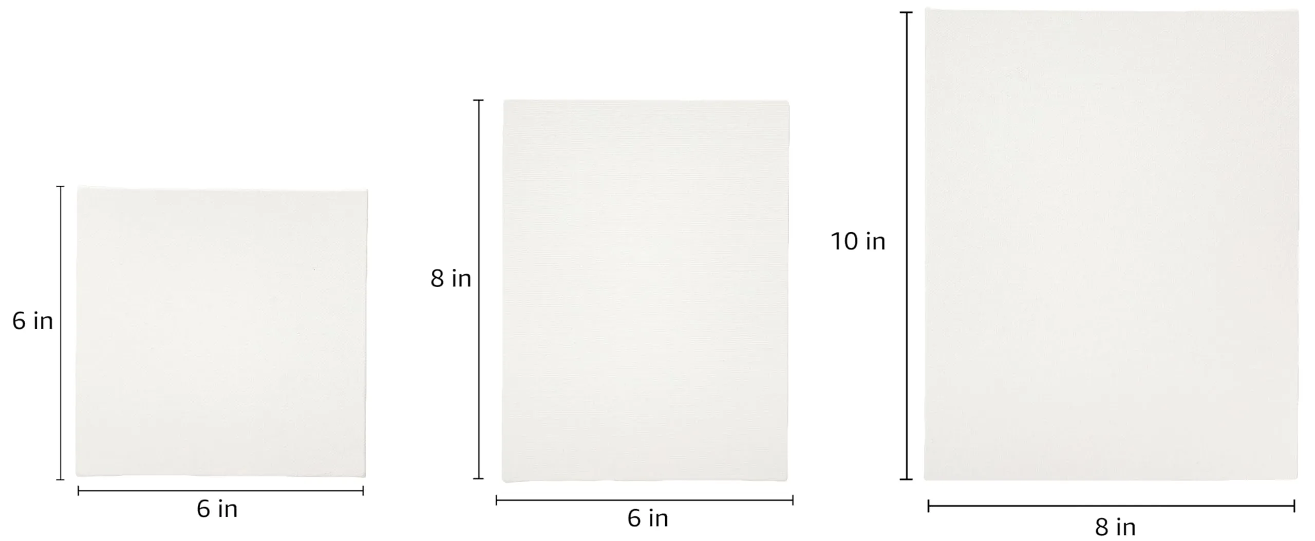 Amazon Brand - Solimo Cotton Canvas Boards for Painting (8x10, 6x8, 6x6 Combo Pack of 9,White)