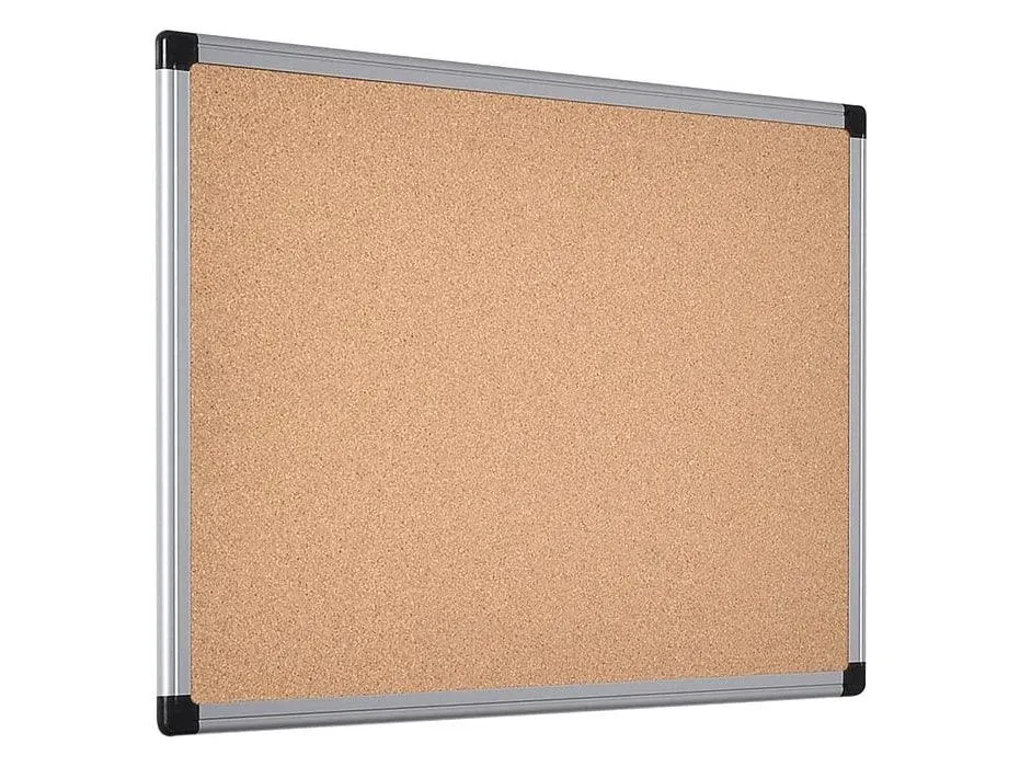 Bi-Office Cork Notice Board with Aluminium Frame, 60x45cm