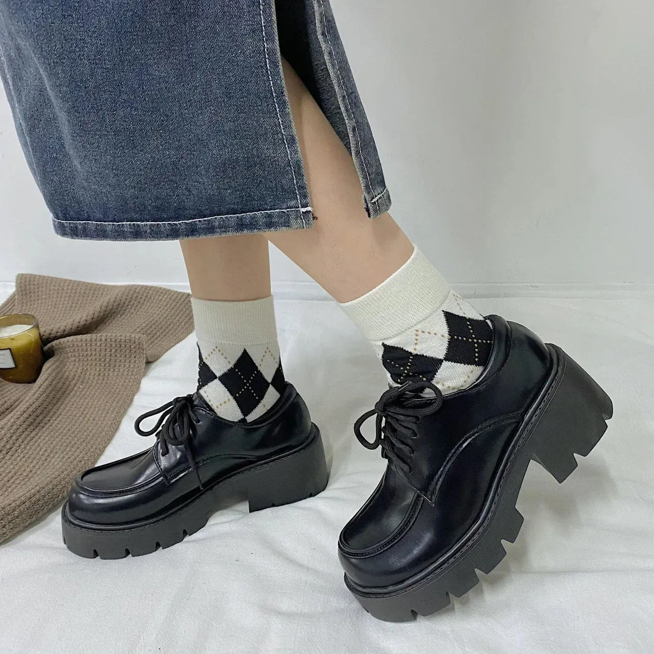 binfenxie Japanese School Uniform Jk Student Shoes Girls Women Kawaii Lolita Soft Sister Round Toe Platform low Heel shoes Mary Jane Shoes