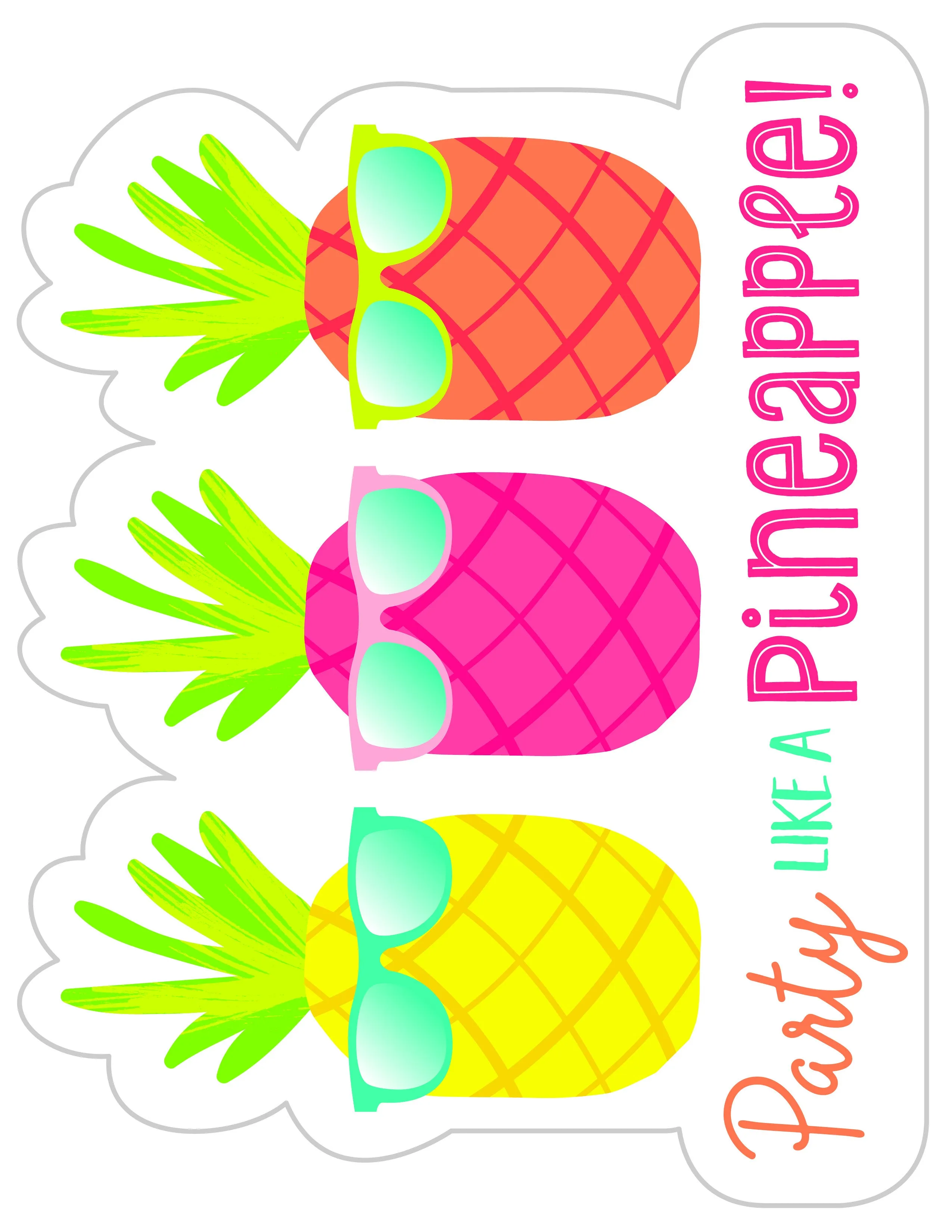 Birthday Bulletin Board Set | Pina Colada Pineapple | UPRINT | Schoolgirl Style