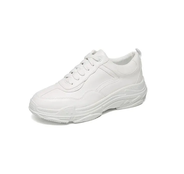 Casual Thick Bottom Breathable White Sports Shoes