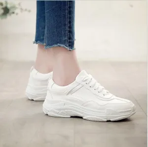 Casual Thick Bottom Breathable White Sports Shoes