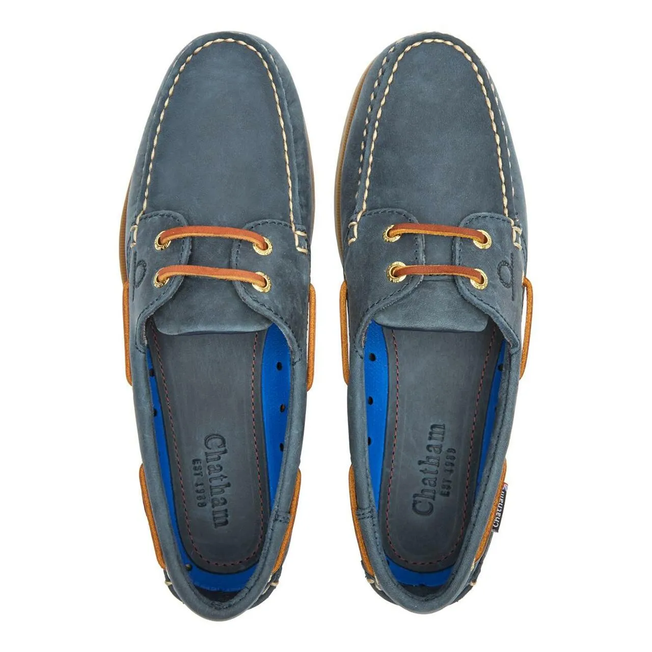 CHATHAM Ladies Deck II G2 Leather Boat Shoes - Blue