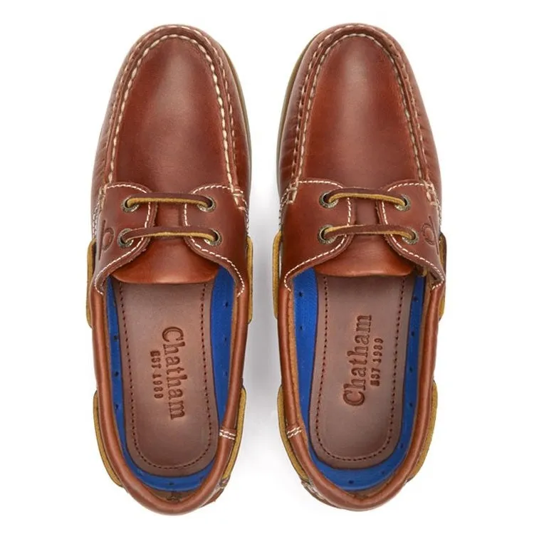 CHATHAM Ladies Deck II G2 Leather Boat Shoes - Chestnut