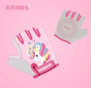 Children's Cycling Gloves Safe Cycling Pulley Sports Handguard Printing Cartoon Non-Slip Shock Absorption Kids Gloves