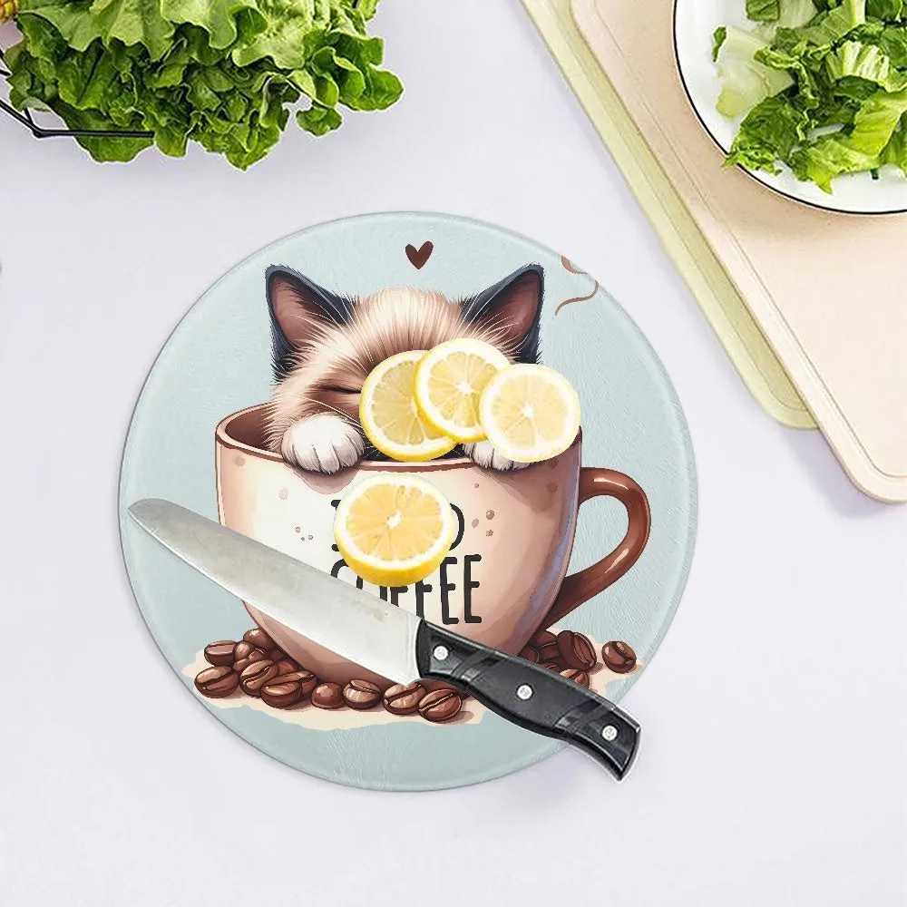 Coffee Love Tempered Glass Cutting Board