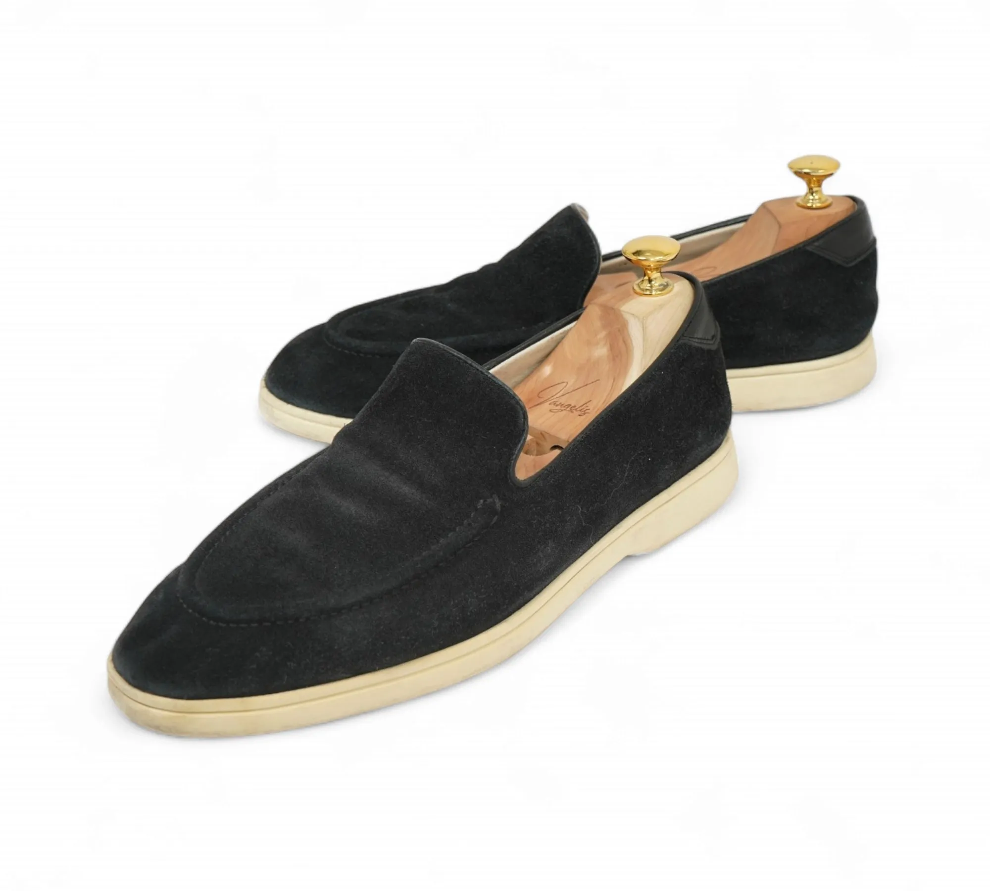 C.QP - Navy Suede Slippers UK 7 / EU 41