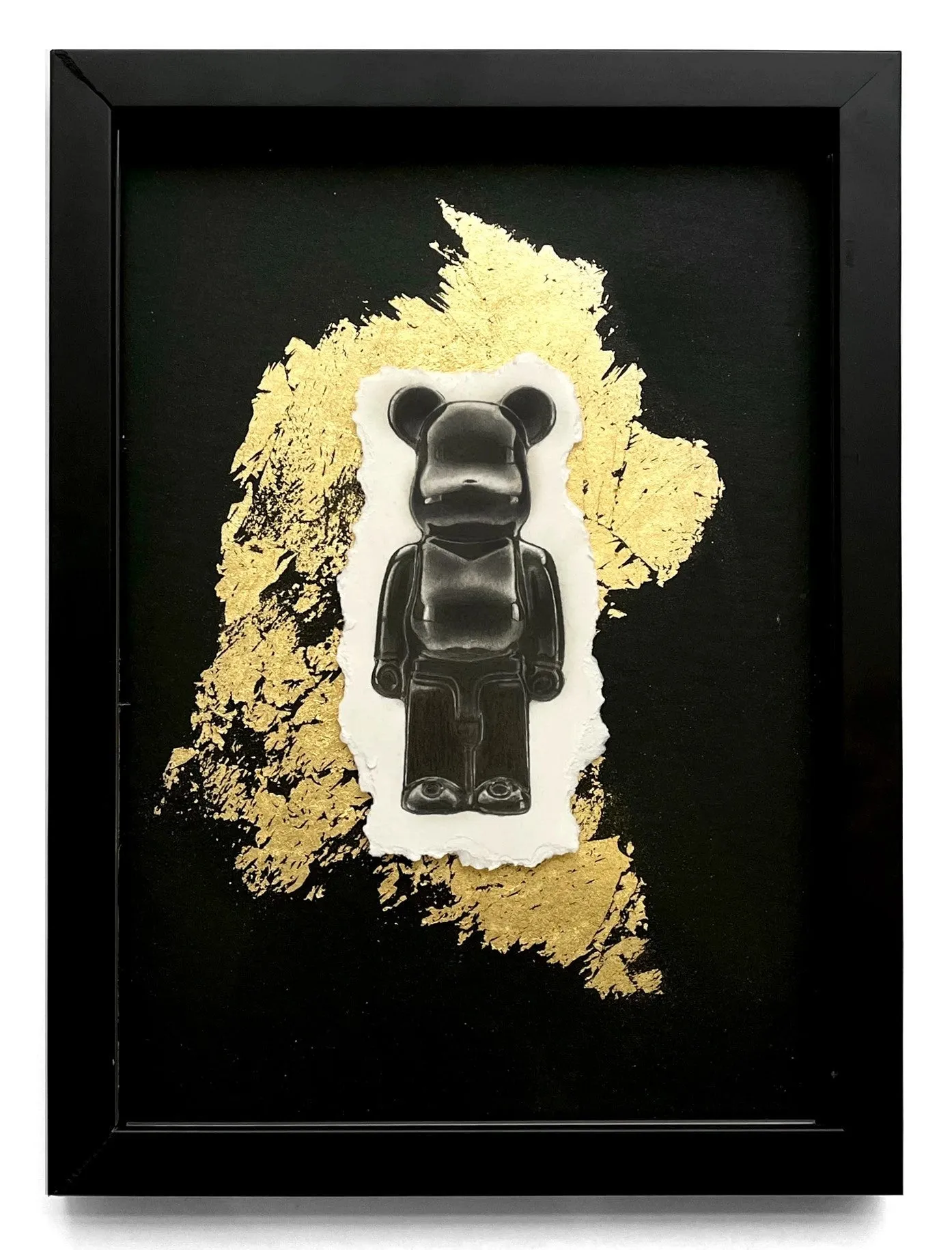 Crystal Be@rbrick Gold Leaf Original Drawing Painting by MMont