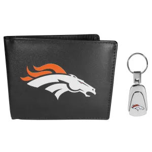 Denver Broncos Bi-fold Wallet & Steel Key Chain