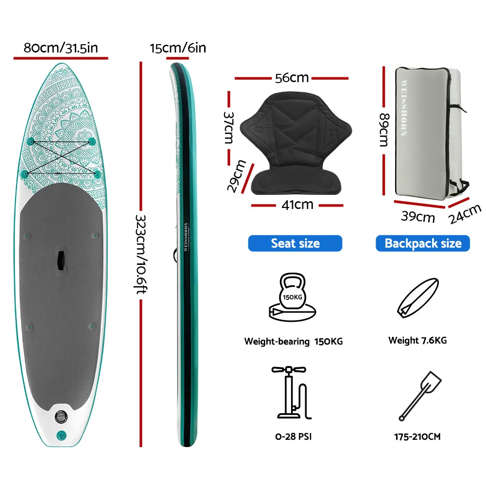 Double-Layered Inflatable SUP Kayak Paddleboard 10.6ft Weisshorn