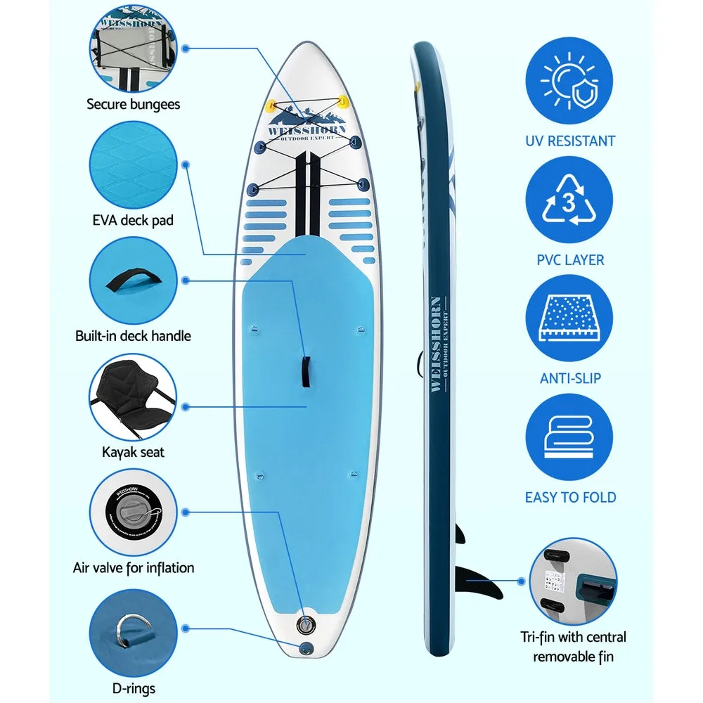 Drop-stitch Inflatable SUP Paddle Board with Kayak Seat - Weisshorn