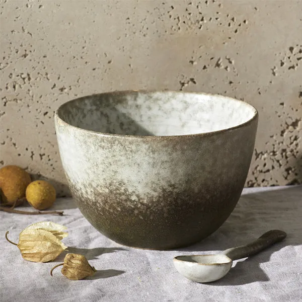 Dusk Stoneware Tall Bowl   Spoon Set