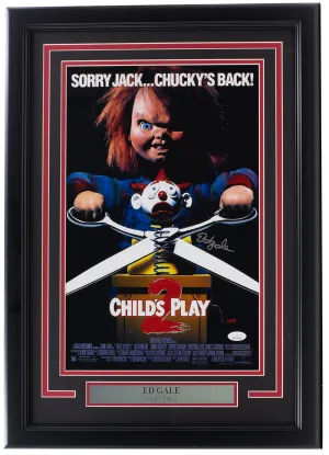 Ed Gale Signed Framed Childs Play 2 11x17 Movie Poster Photo JSA ITP