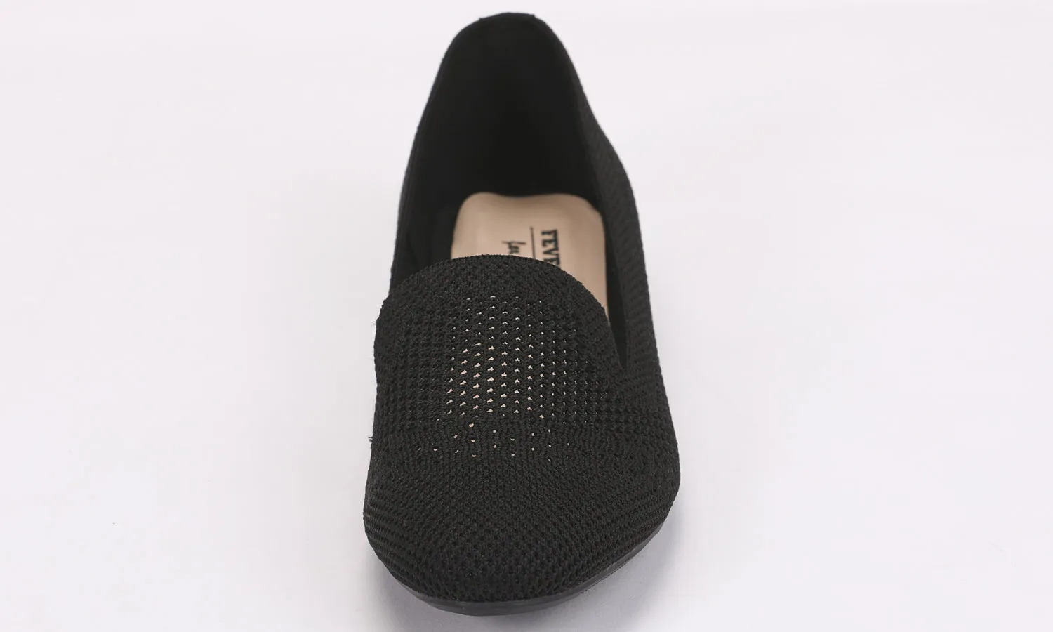 Feversole Women's Woven Fashion Breathable Knit Flat Shoes Black Loafer