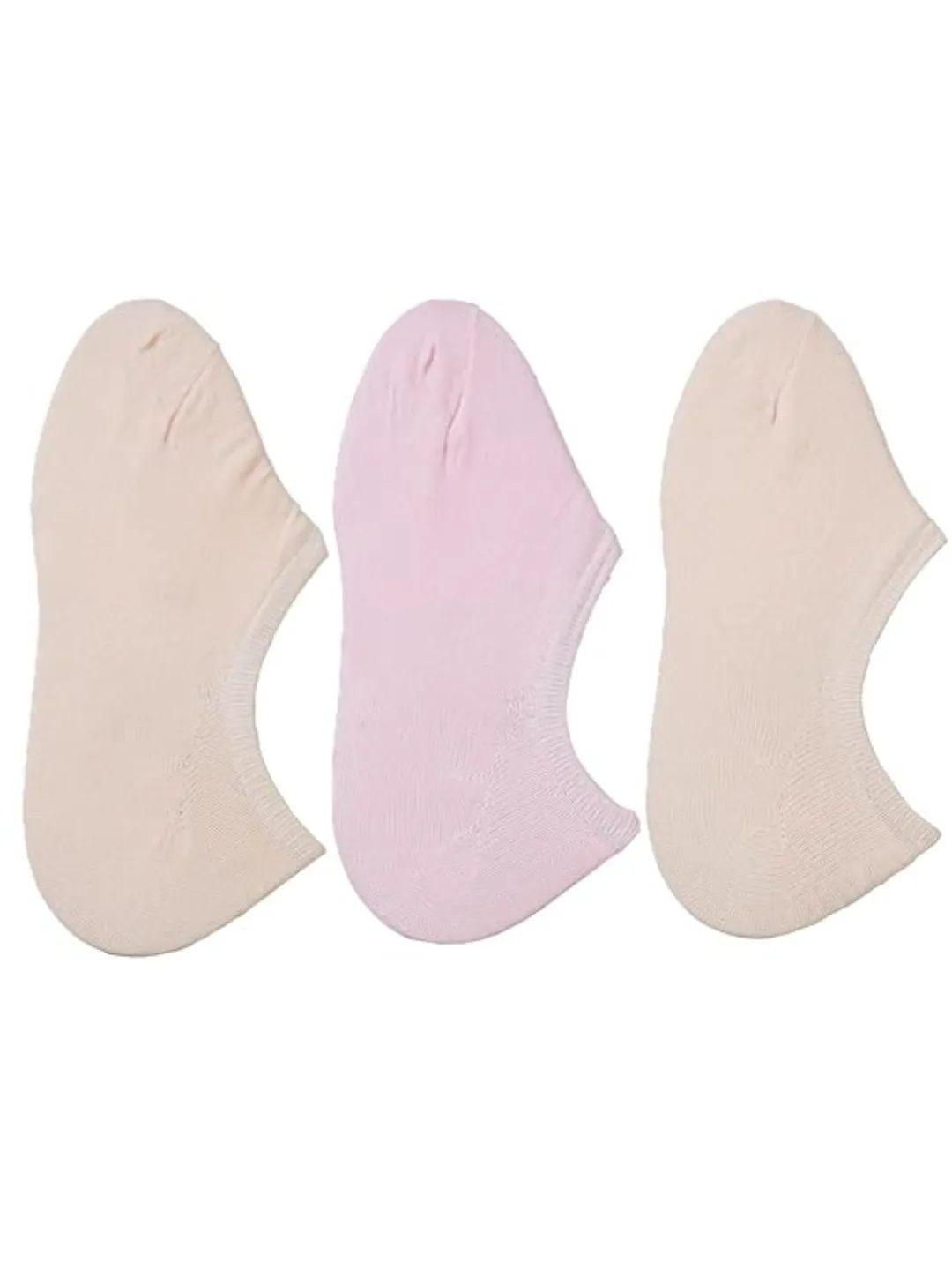 Girls' Discreet Comfort Low Cut Socks - Trio Pack in Pink and Cream