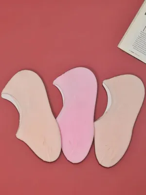 Girls' Discreet Comfort Low Cut Socks - Trio Pack in Pink and Cream