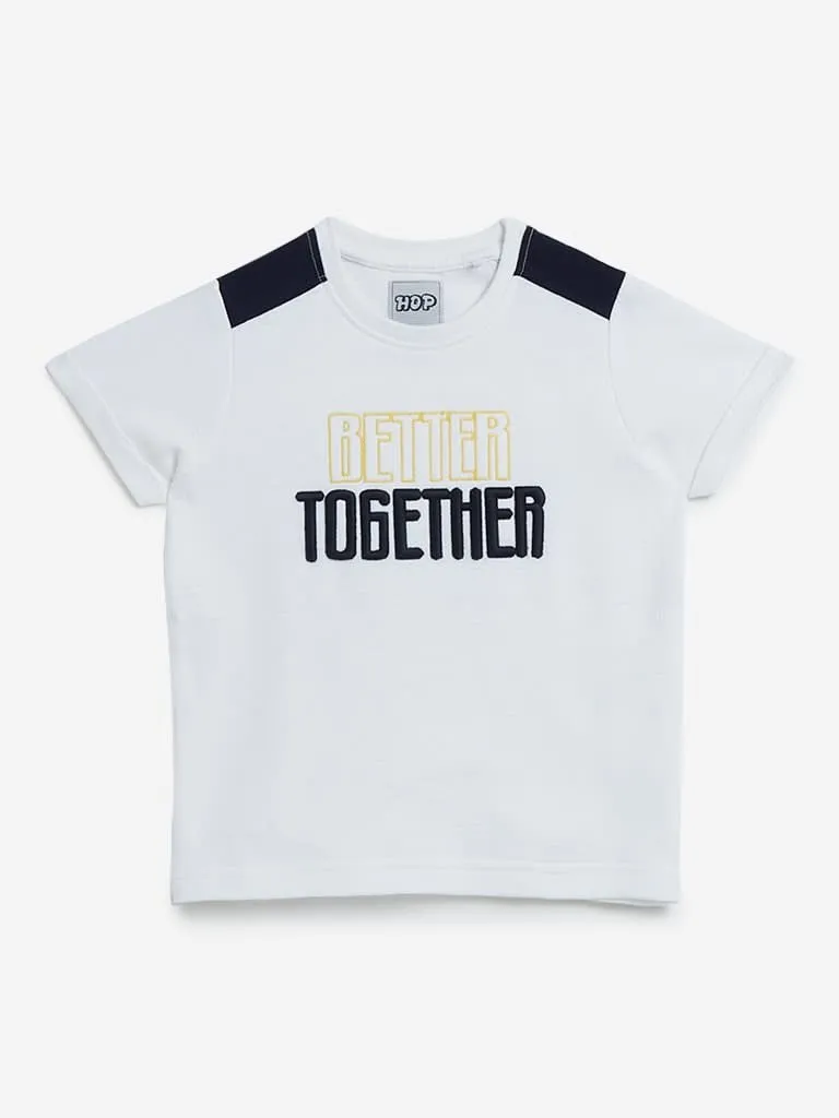 HOP Kids White Text Design T-Shirt