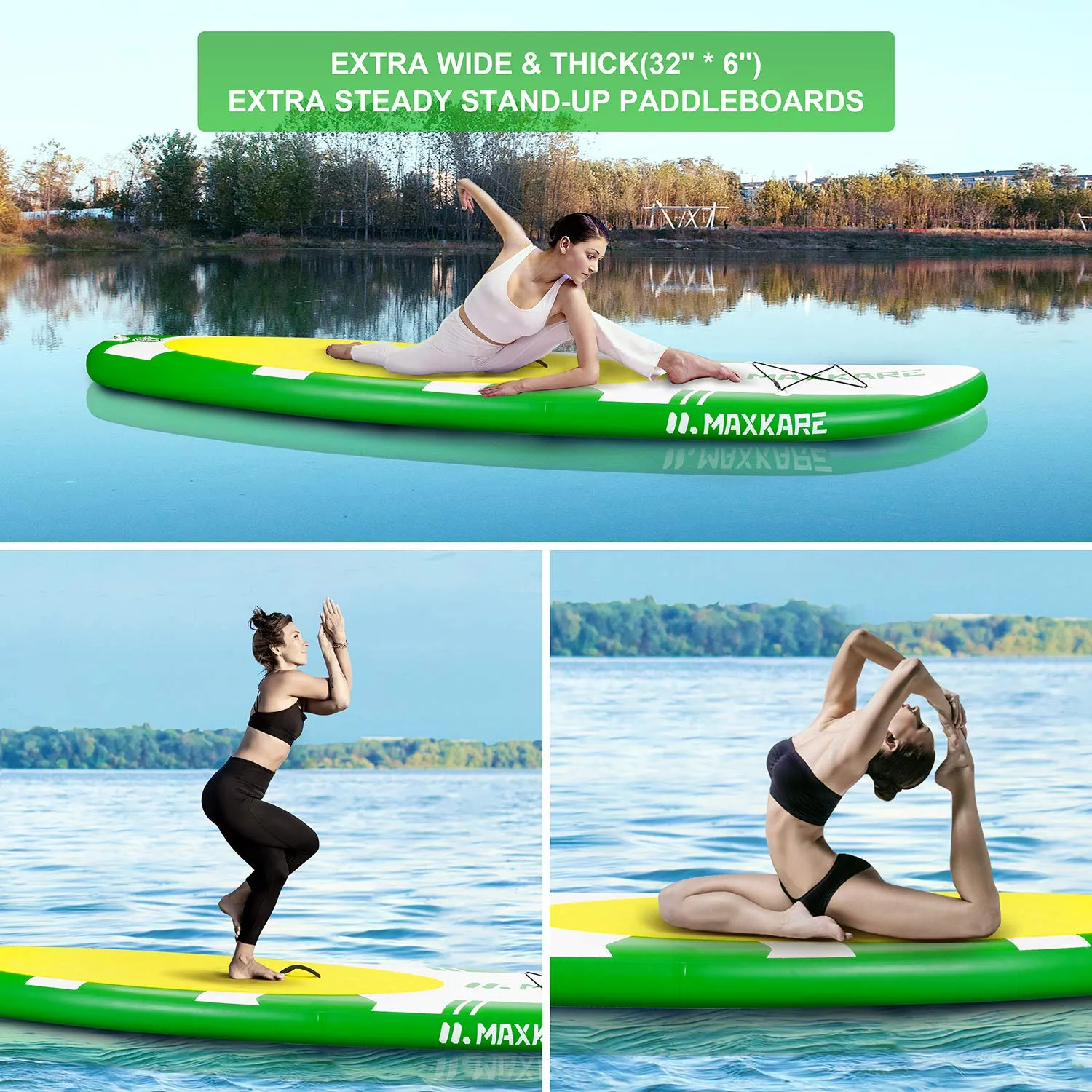 Inflatable Paddle Board SUP Stand Up Paddle Board 6 inches Thick Board with SUP Accessories & Carry Bag & Fast Pumping for Adults