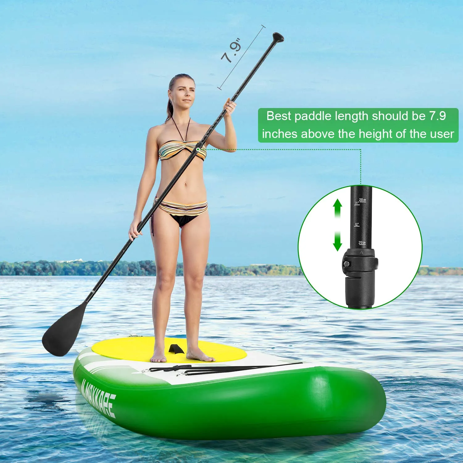 Inflatable Paddle Board SUP Stand Up Paddle Board 6 inches Thick Board with SUP Accessories & Carry Bag & Fast Pumping for Adults