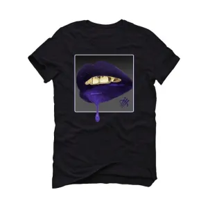 Jordan 12 Retro Black Dark Concord Black T-Shirt (lipstick)