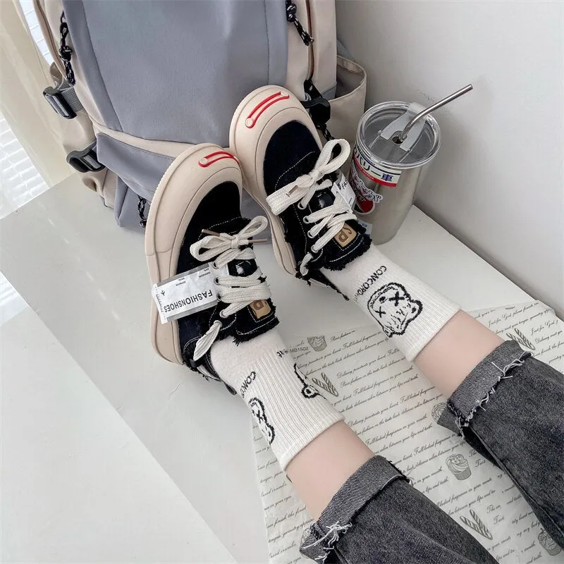 Joskaa Frayed Canvas Shoes Women New Fashion Allmatch Thicksoled Single Shoes Personality Board Shoe Breathable White Shoes Women Brand