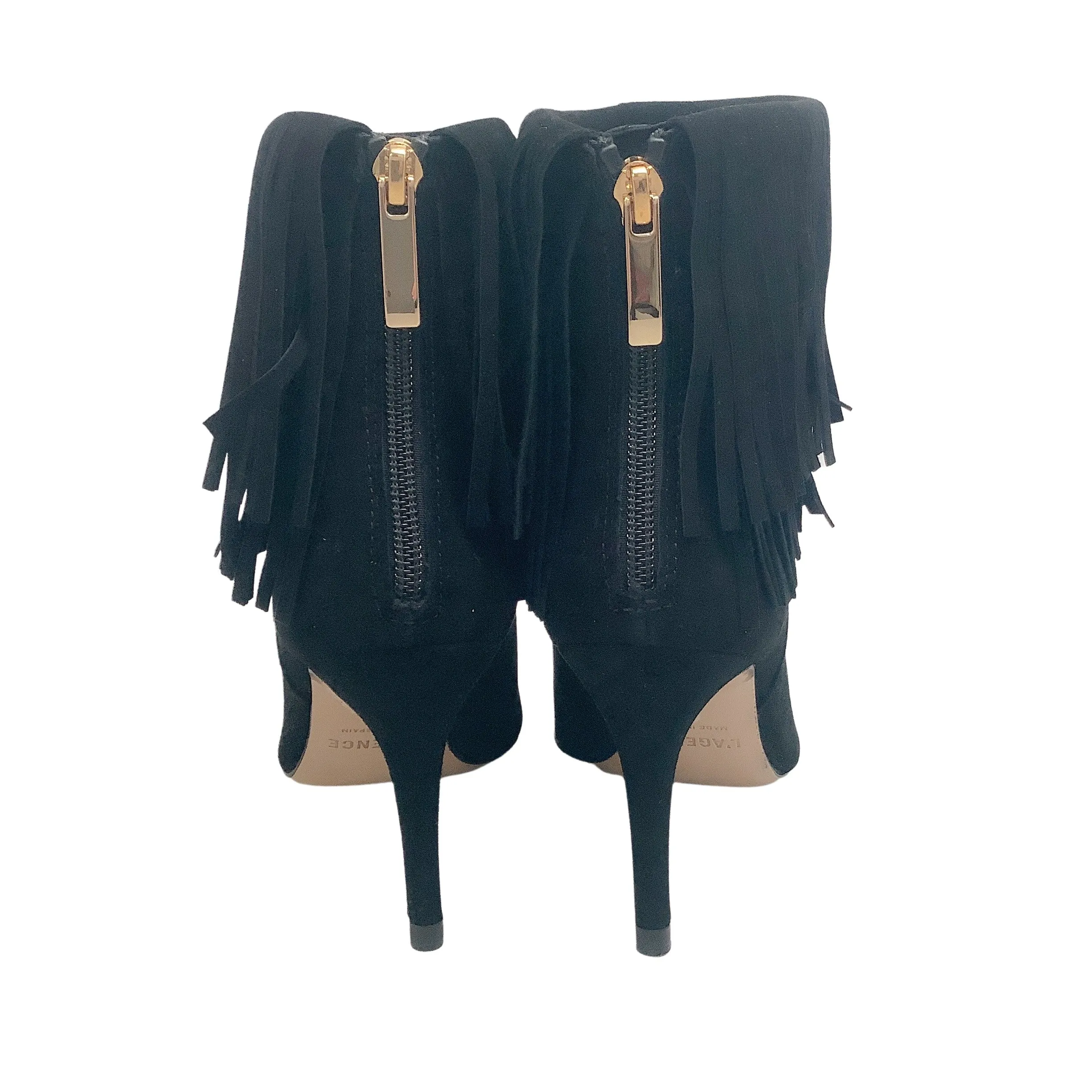 L'Agence Black Suede Mathilde Fringe Boots