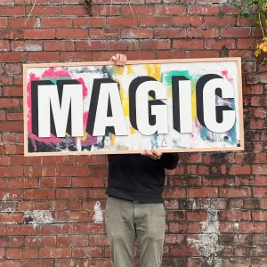 Large wooden Paint Board Background Sign - MAGIC