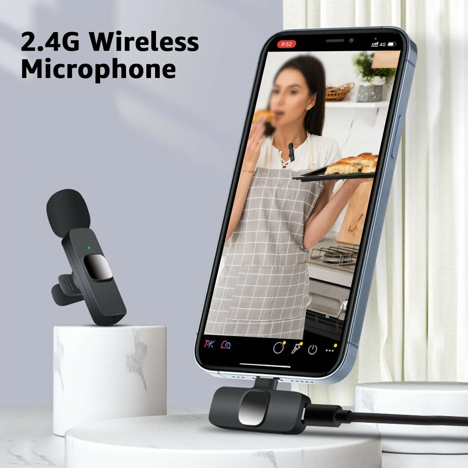 Lavalier Mini Microphone Wireless Audio Video Recording With Phone Wireless Handheld | Brodtica.com