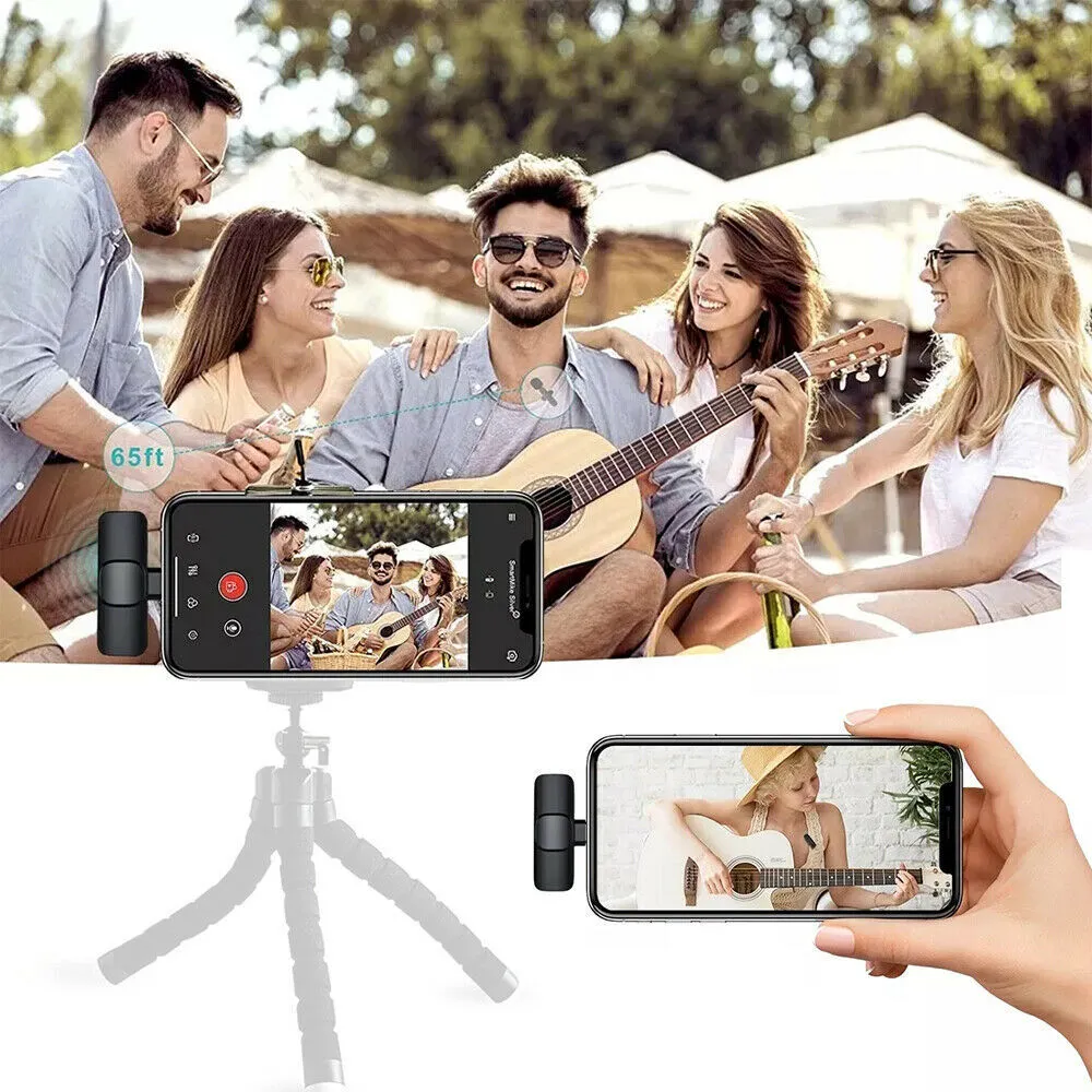 Lavalier Mini Microphone Wireless Audio Video Recording With Phone Wireless Handheld | Brodtica.com