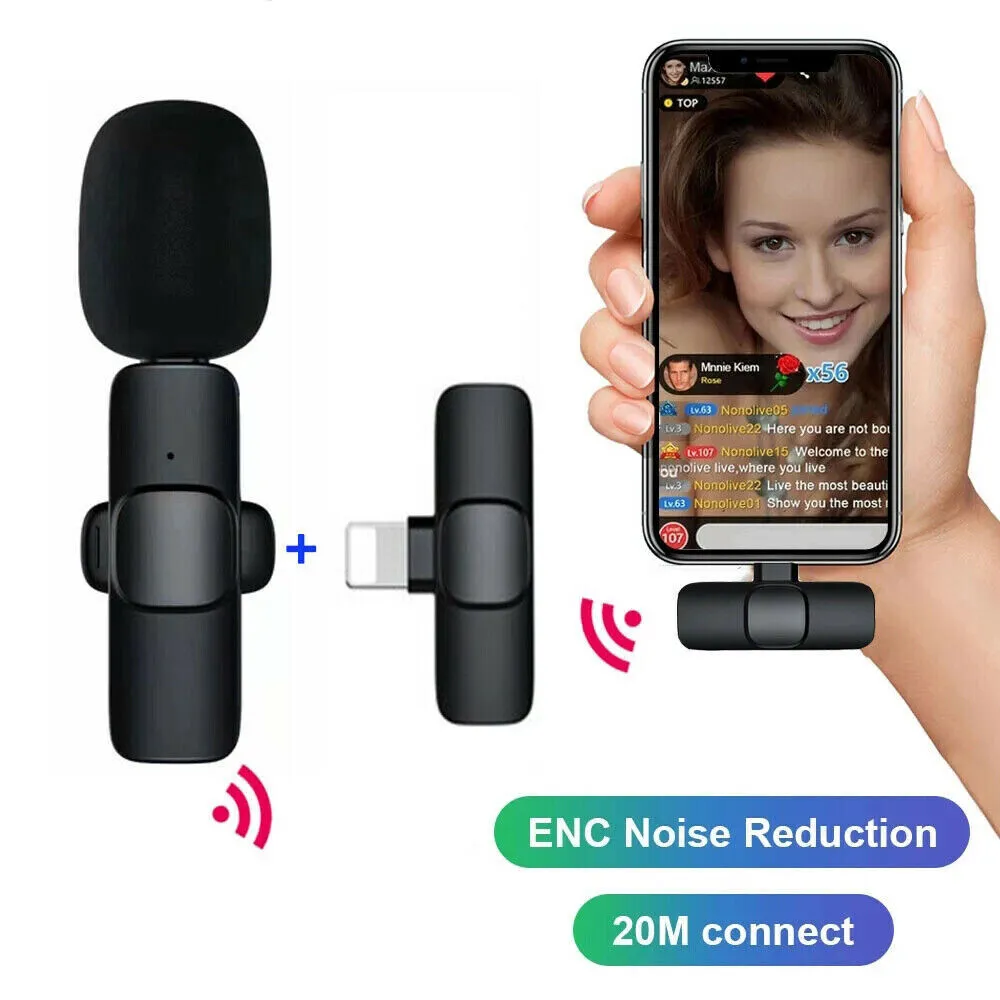 Lavalier Mini Microphone Wireless Audio Video Recording With Phone Wireless Handheld | Brodtica.com