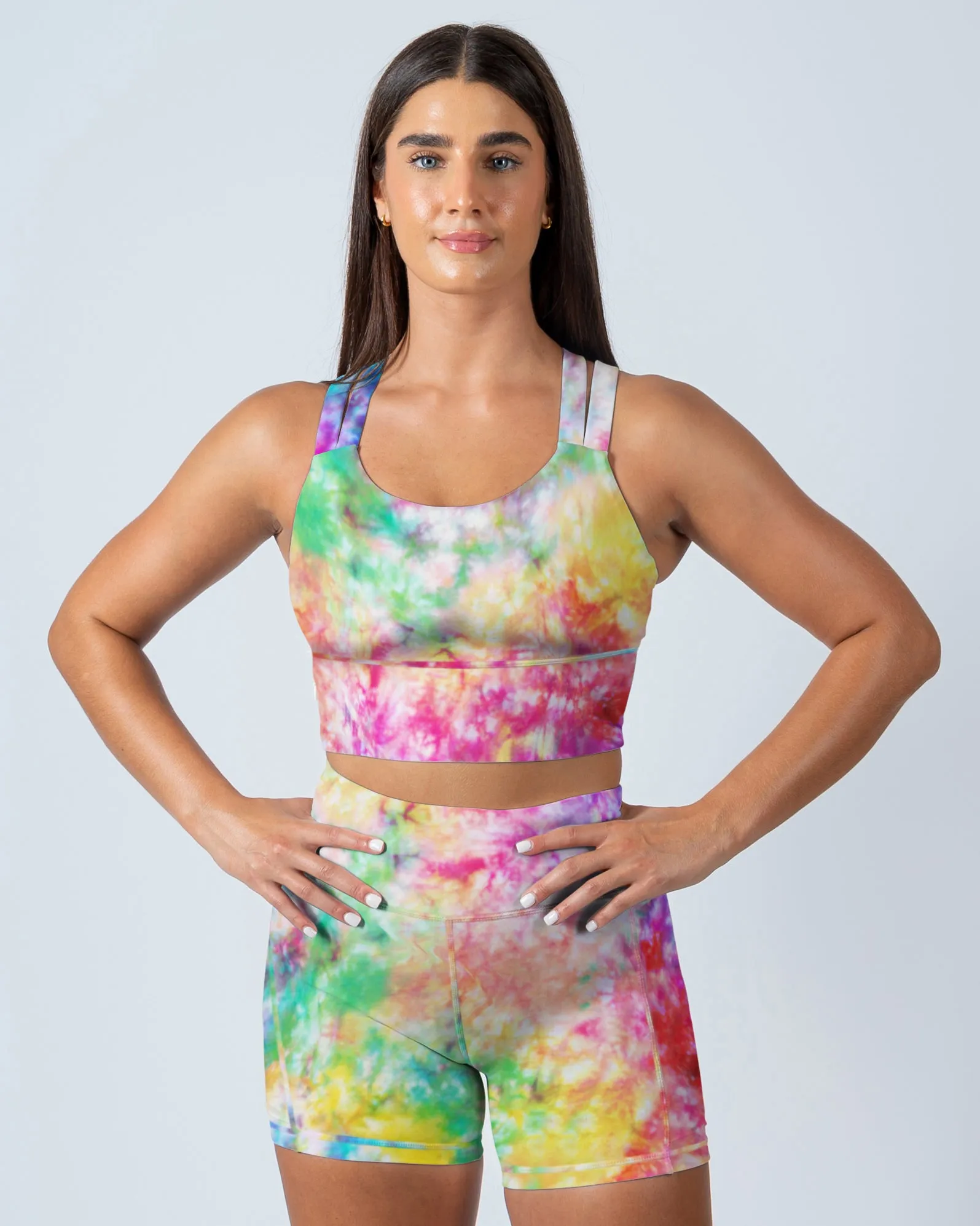 Lux Sierra Sports Bra - Rainbow Tie Dye