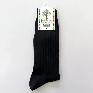 Men Ribbed Socks Black