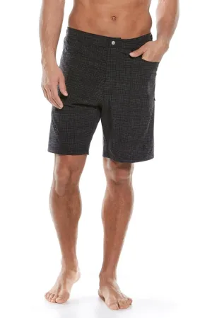 Men's Calasa Tech Swim Trunks | Black/Grey Crosshatch