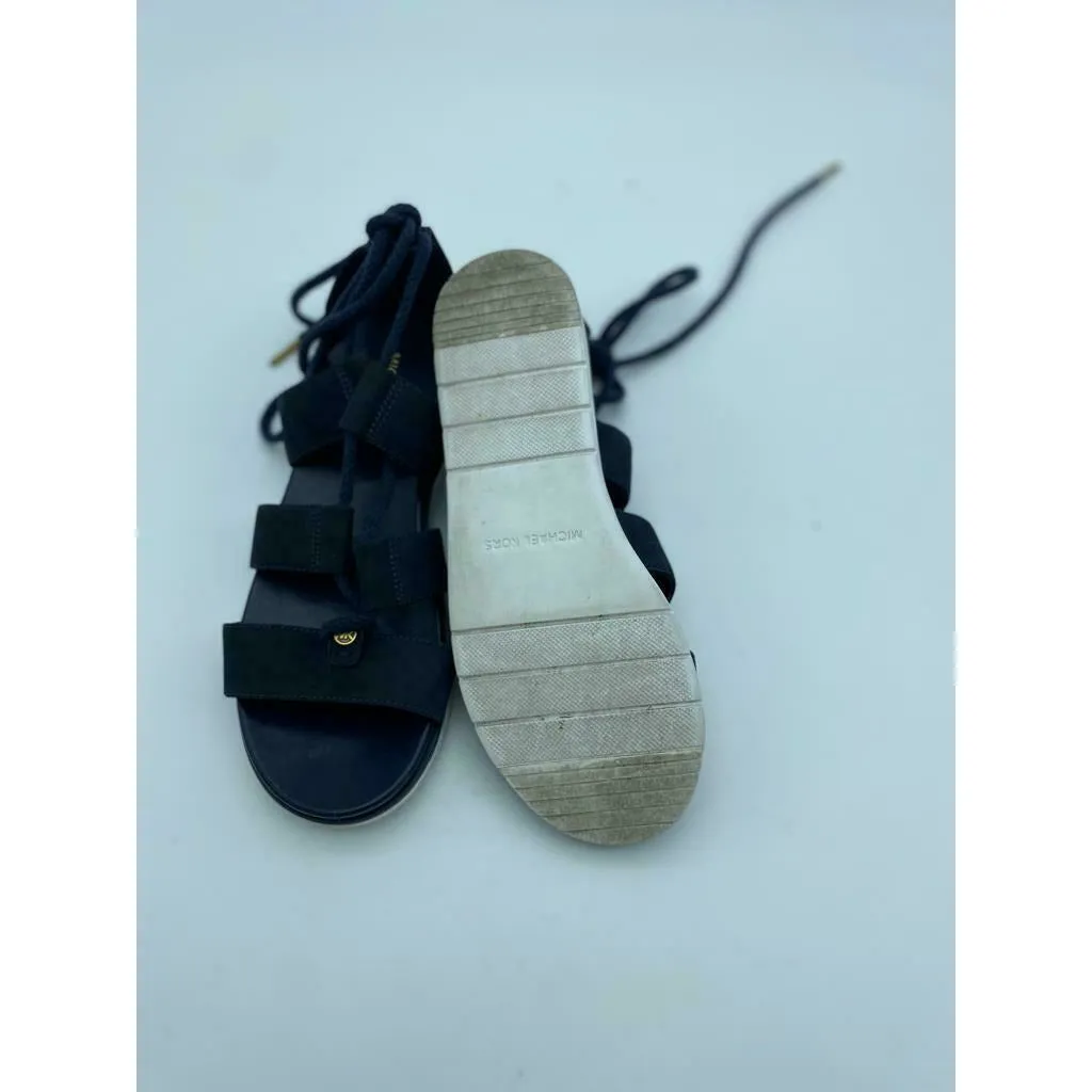 Michael Kors MK Logo blue sandals with laces 7.5M