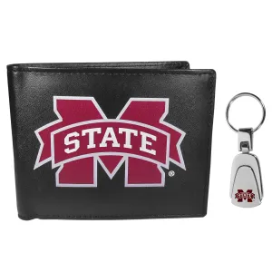 Mississippi St. Bulldogs Bi-fold Wallet & Steel Key Chain