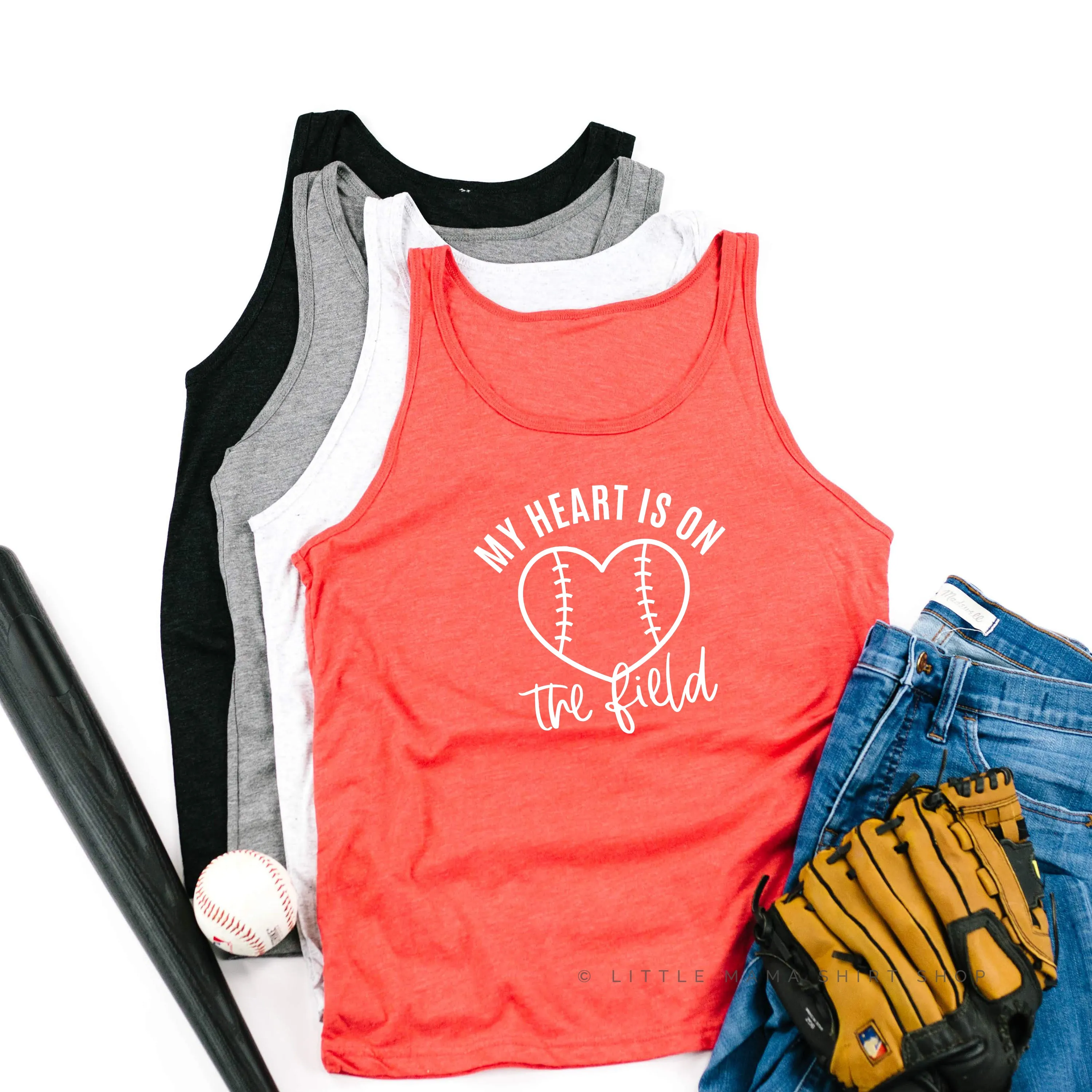 My Heart Is On The Field (Baseball) - Unisex Jersey Tank