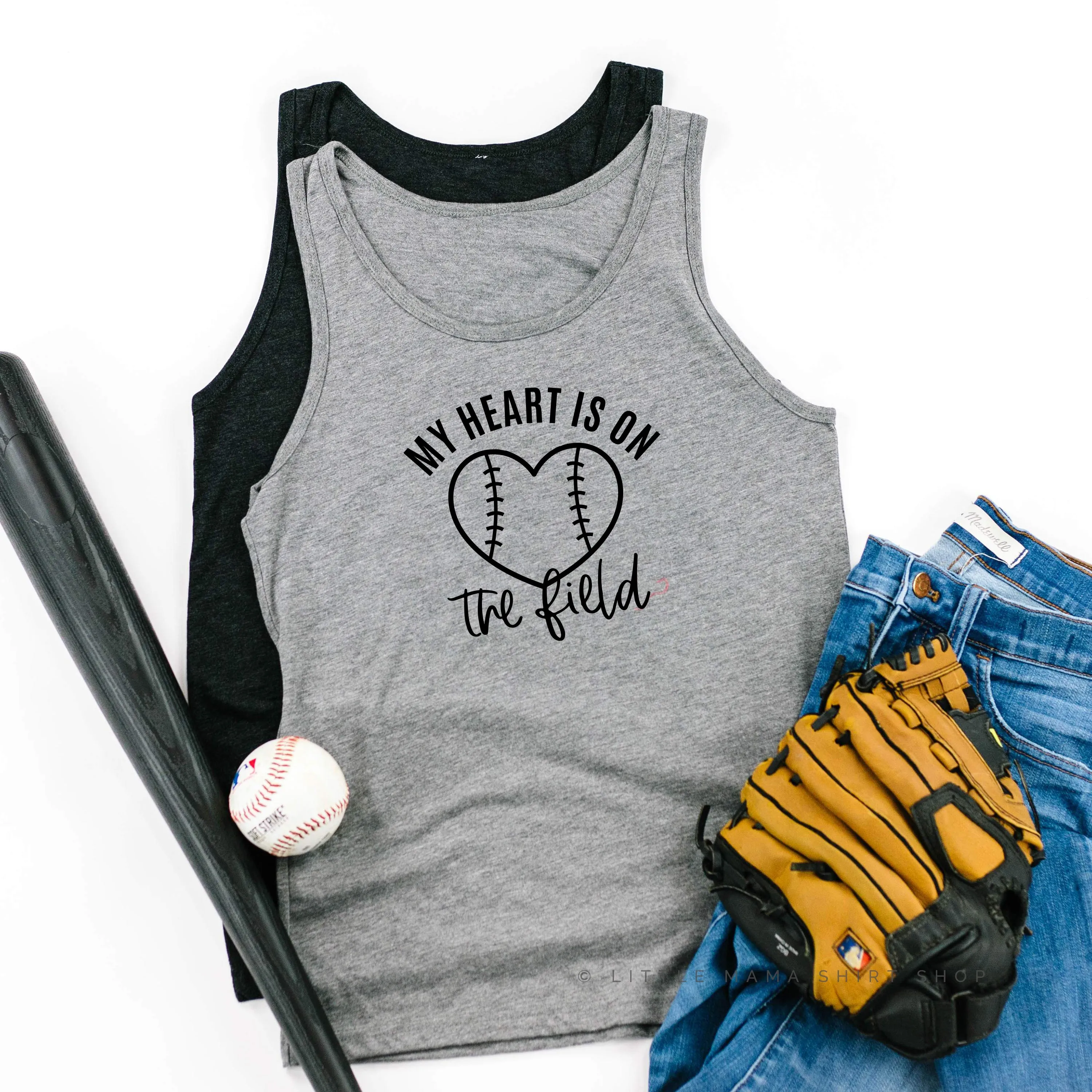 My Heart Is On The Field (Baseball) - Unisex Jersey Tank