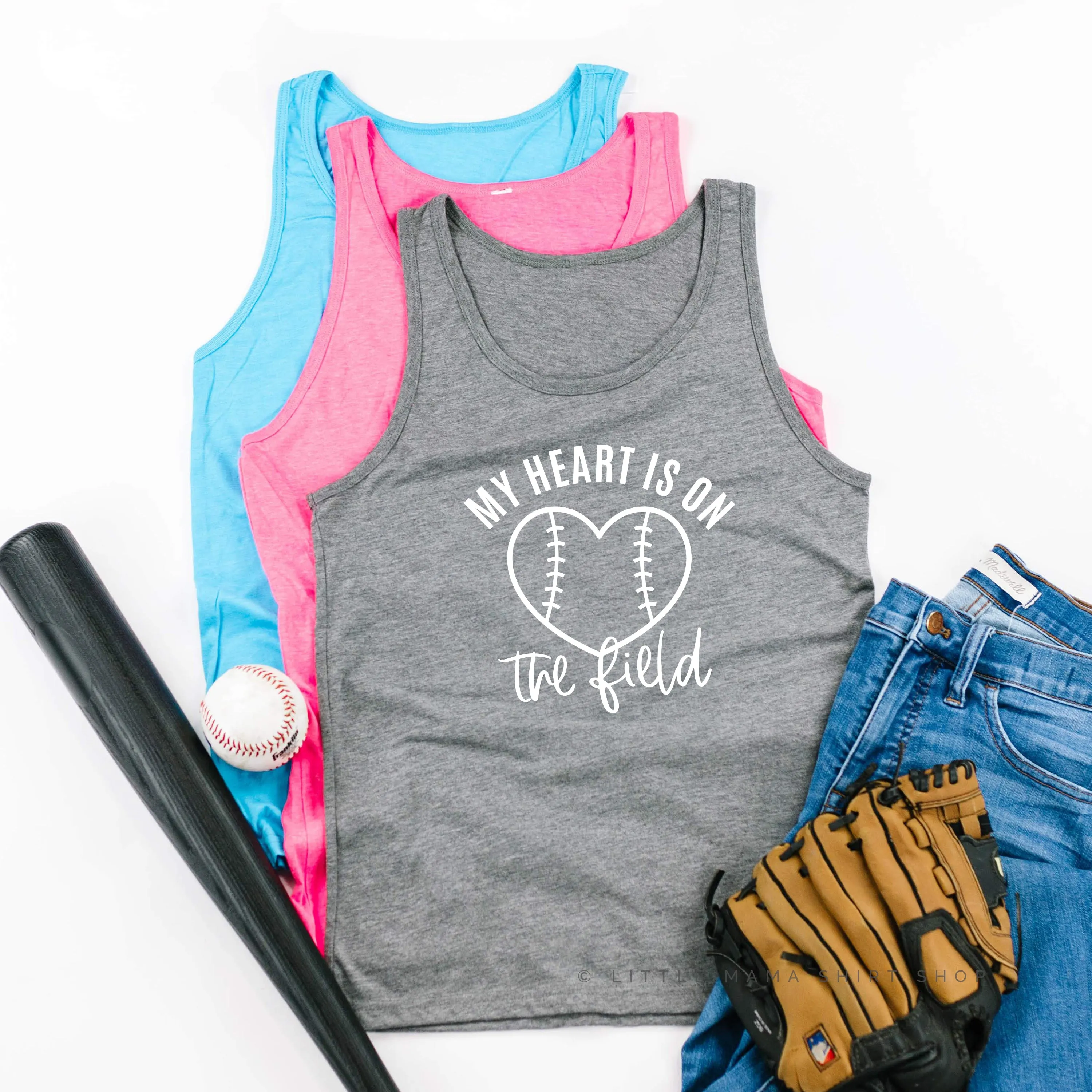 My Heart Is On The Field (Baseball) - Unisex Jersey Tank