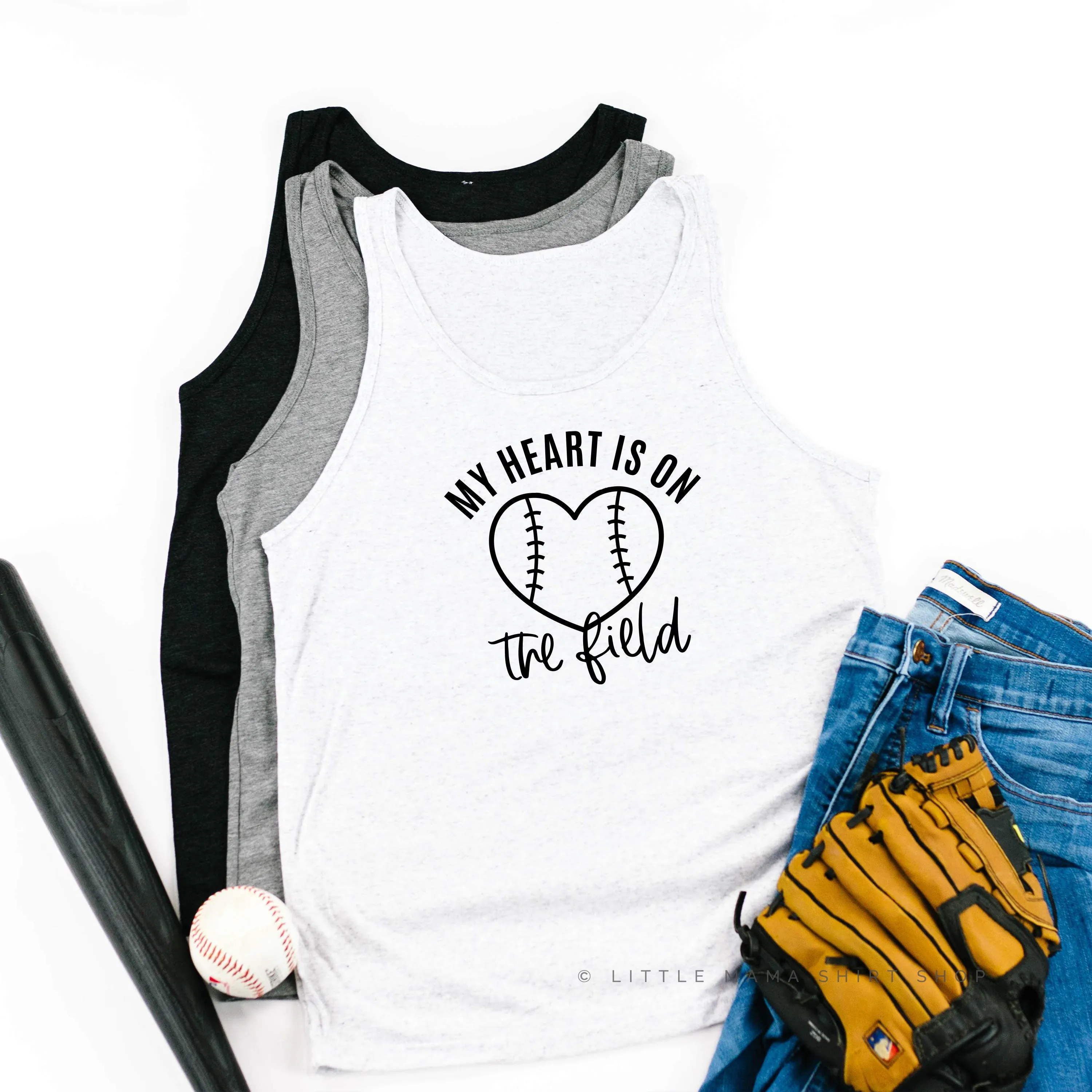 My Heart Is On The Field (Baseball) - Unisex Jersey Tank