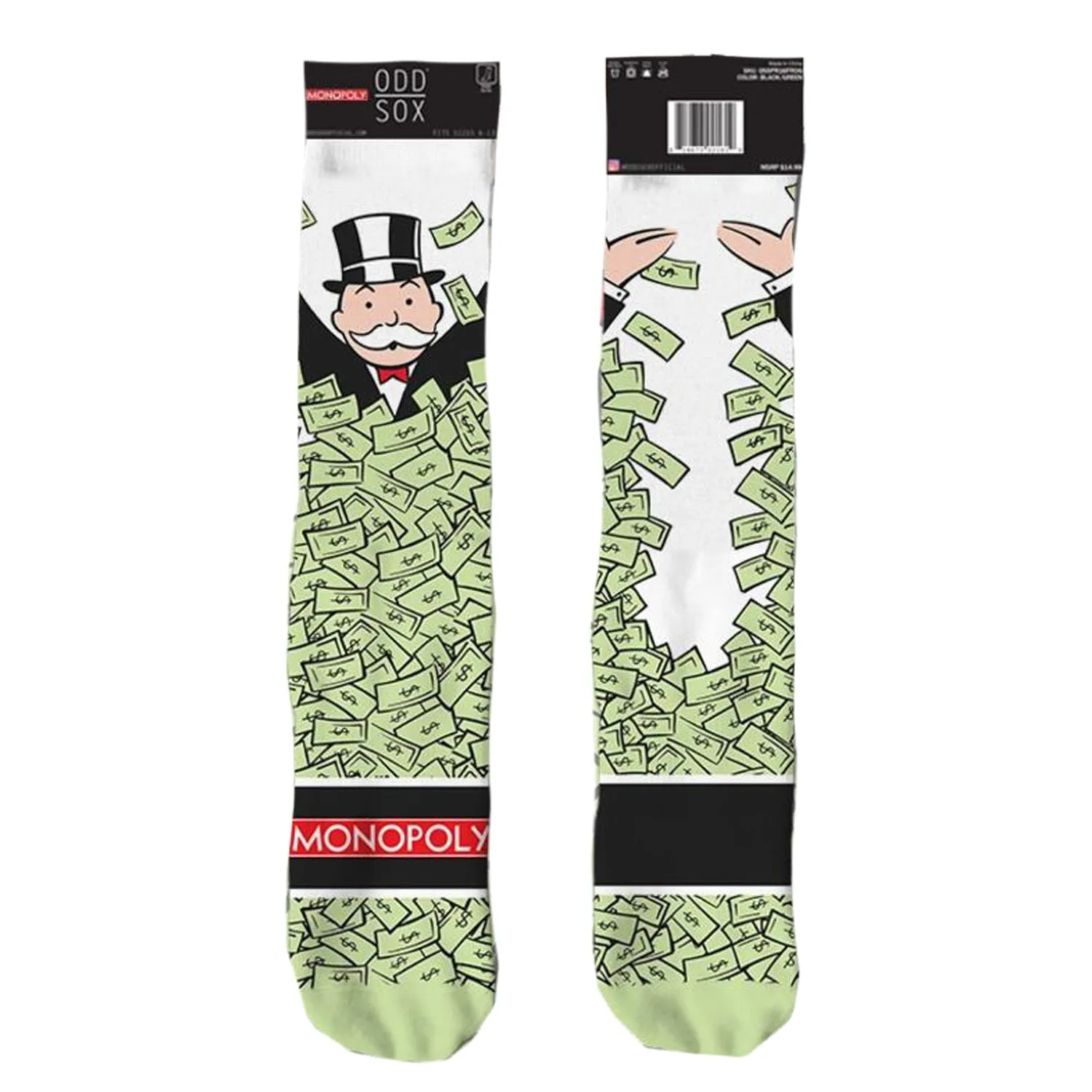 Odd Sox Men's Crew Socks - Monopoly Windfall