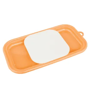 Orange Plastic Chopping Board with Sliding Tray for Vegetable, Fruits, Meat and Salad