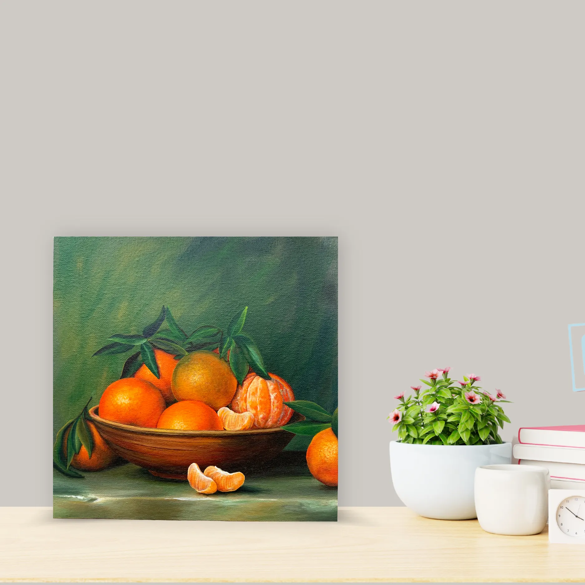 Original Acrylic Painting of Bowl of Oranges | Vibrant Still Life Canvas Art | Handcrafted Home Decor