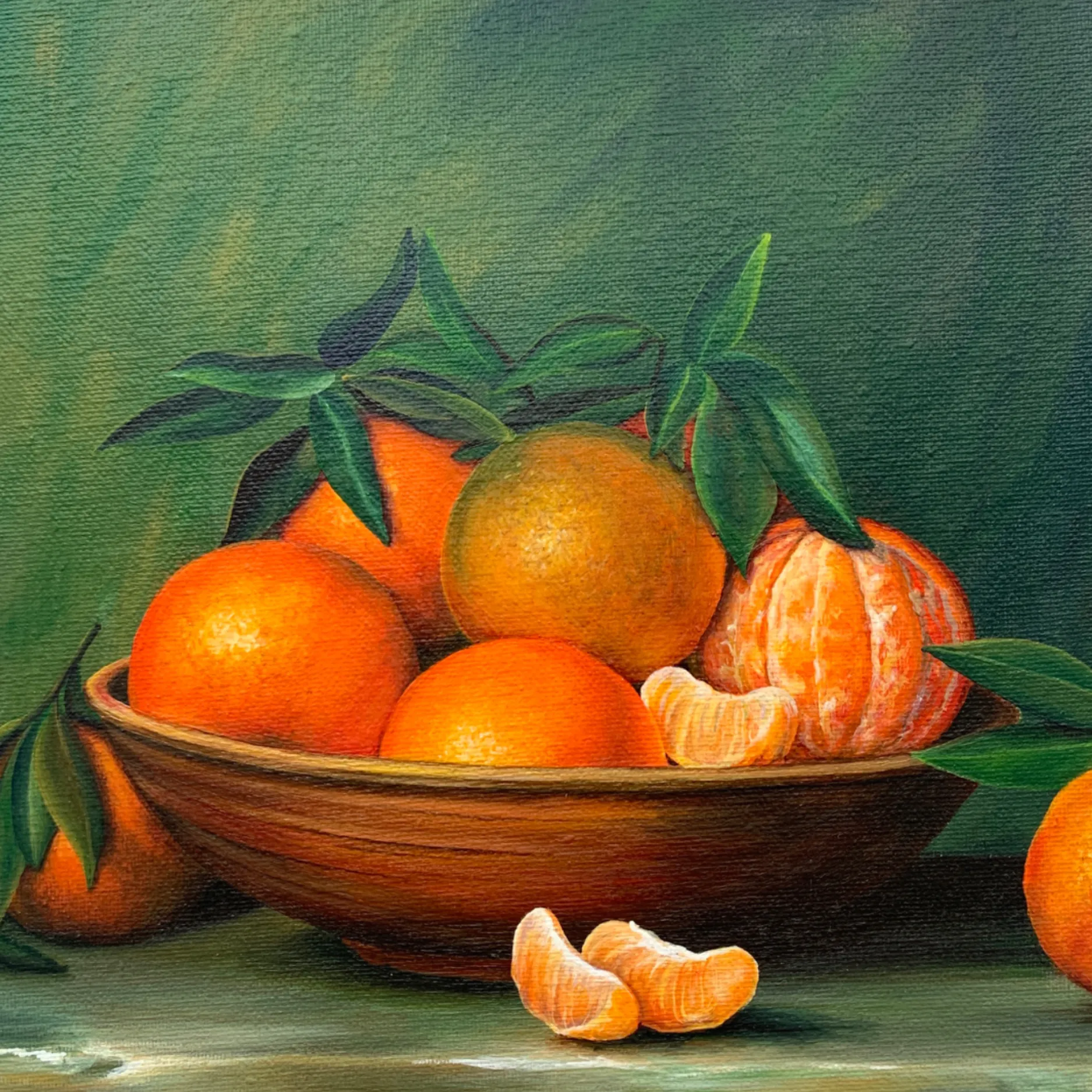 Original Acrylic Painting of Bowl of Oranges | Vibrant Still Life Canvas Art | Handcrafted Home Decor