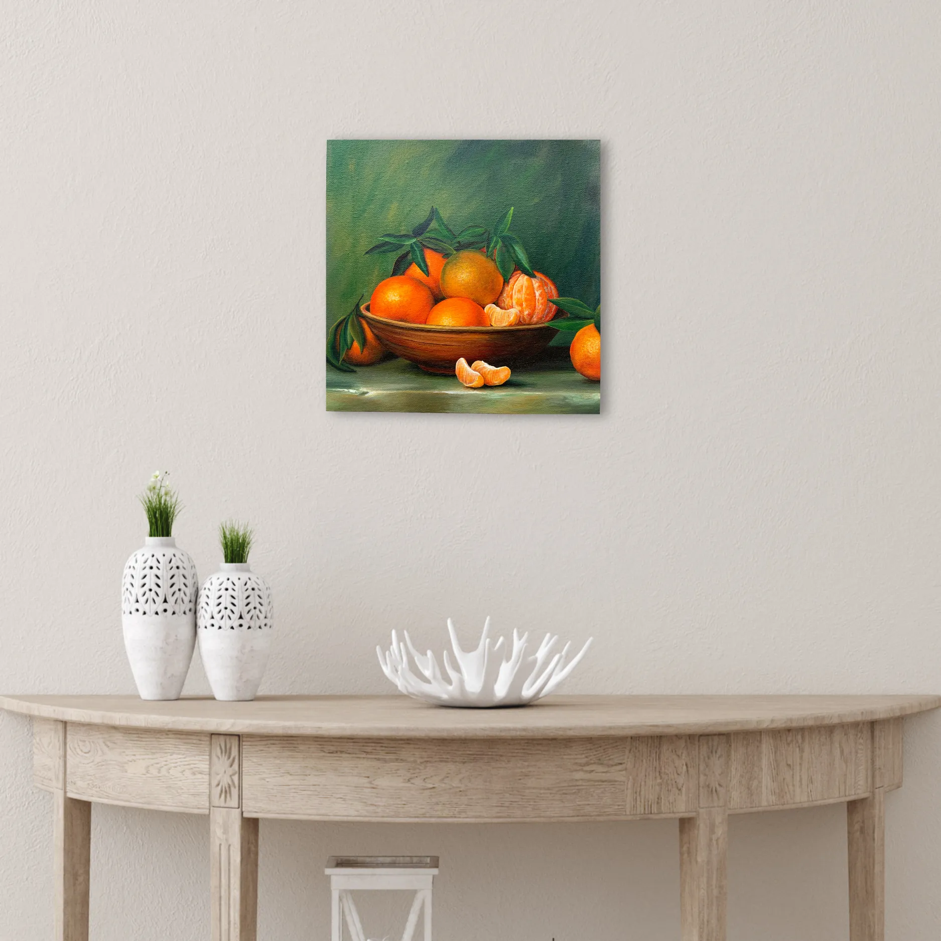 Original Acrylic Painting of Bowl of Oranges | Vibrant Still Life Canvas Art | Handcrafted Home Decor